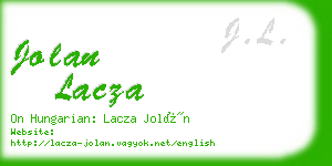 jolan lacza business card